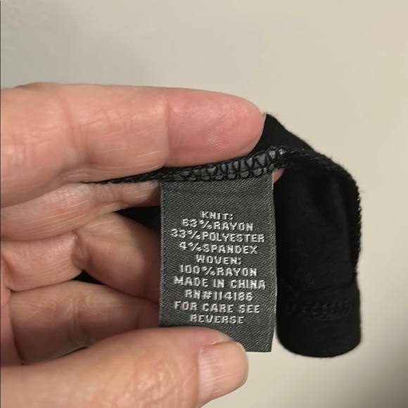 89th & Madison Black Asymmetrical Short Sleeve Button Down Shirt - Picture 3 of 4